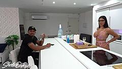 Sucking Jesus Reyes Big Cock in Lingerie