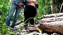 sexy fat stranger aids outdoor climax