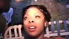 Cumshot frenzy for young chick in interracial bukkake orgy!