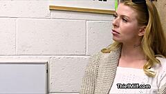 Big tit milf caught blowing cock in office scandal