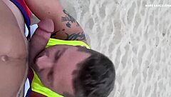 Public cruising adventures at Barcelona gay beach Mar Bella