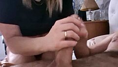 stepmom walks in on me jerking monster cock, gets excited for blowjob and voyeur masturbation