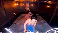 Hot Tub Threesome Unfolds with Queen Rogue and Mandi May