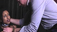 Ebony Slave Kira Noir Tied in Garage