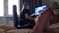 Stepmom catches me masturbating and gets turned on