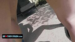 His B Step Brother Is Outside Playing with a Ball and He Just Can’t Keep His Eyes Off the Cute Little 18+ Boy