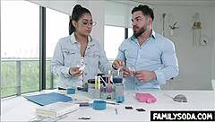 Nerdy stepsiblings break the taboo in the science lab