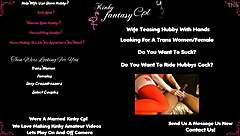 Sexy wife strokes hubby's big black cock