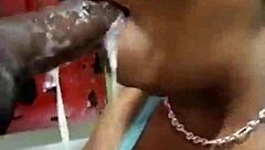 random bbw action with saliva