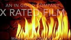 Blonde By The Fireside With Cartoon