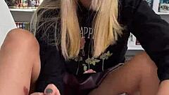 Girlfriend jerks off in POV close-up