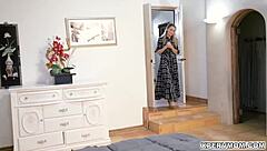 Blonde Mother-In-Law Gives Handjob to Young Guy