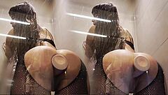 She Rides Monster Dildo In Bathroom With Big Ass!