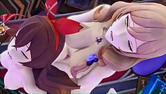 Lisa dominates Amber in wild futa Genshin Impact action with sound