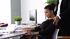 Seductive secretary Susy Gala indulges in passionate encounter with her boss