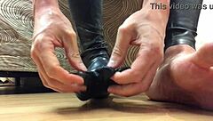 Feeling the latex on my toes in stockings and socks