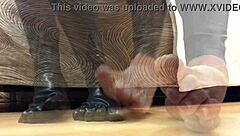 Feeling the latex on my toes in stockings and socks