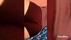 Busty Latina teen enjoys wetting her perfect ass