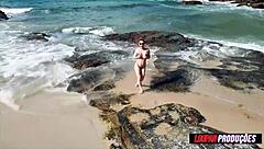 hey, wanna see emme white get her pussy and ass fucked on the beach?