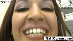 Sexy Pornstar Ann Marie Rios Masturbates Her Pussy in Close Up