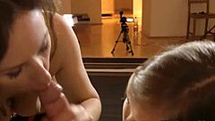 Stockings british mature milf sucking and handjob in high definition european shoes cock