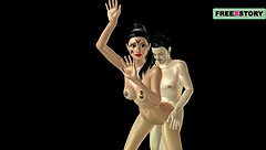 An Animated Cartoon Porn Video of a Japanese Man Fucking Indian Bhabhi from Behind