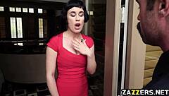 Collector agent pounds the shopaholic wife with his massive cock.