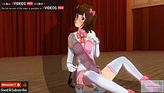 Uncensored Anime Idol Ear Licking 3P on Stage