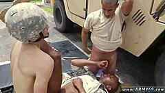 young gay muscular military men in action movie with explosions and failures