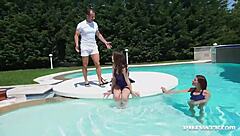 naughty ally goes atm with her trainer to make the swim team, what a wild way