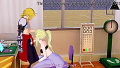 Edward and Winry get a fast handjob in this uncensored anime scene