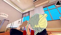 Edward and Winry get a fast handjob in this uncensored anime scene