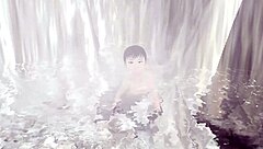 leo anime girl tries mixed bath in hot spring