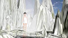 leo anime girl tries mixed bath in hot spring