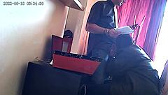 The secretary is caught on CCTV sucking the boss's cock