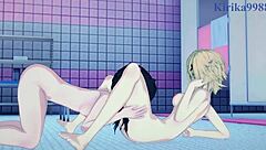 Symphogear idols Shirabe and Kirika in passionate 3D hentai game