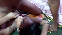 Bengali Threesome Two Guys Fuck Black Whore!