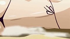 The Satake sisters relax on the beach in bikinis