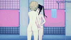 Symphogear idols Shirabe and Kirika in passionate 3D hentai game