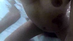 Amateur couple enjoys bath time with hardcore toy play
