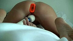 Amateur couple explores anal play with a buttplug