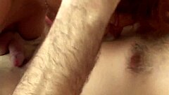 a mature woman over 60 gives a blowjob to an inexperienced young 18+ man