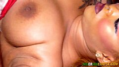 ebony babe takes monster cock in missionary