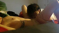 Asian babe gets her pussy eaten and fucked doggystyle