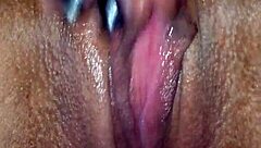 Enjoying orgasm with big clit close-up