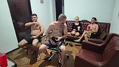 Video Game Night Turns Into Wild Bareback Group Sex