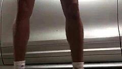 Gym Workout In The Garage With Spying Eyes