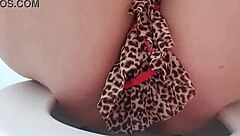 naughty girl teases with transparent nightgown