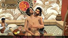 Indian escort girl pleases several guys in hot orgy with cum on face