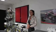 aurora the sexy brunette shows off her big tits and ass